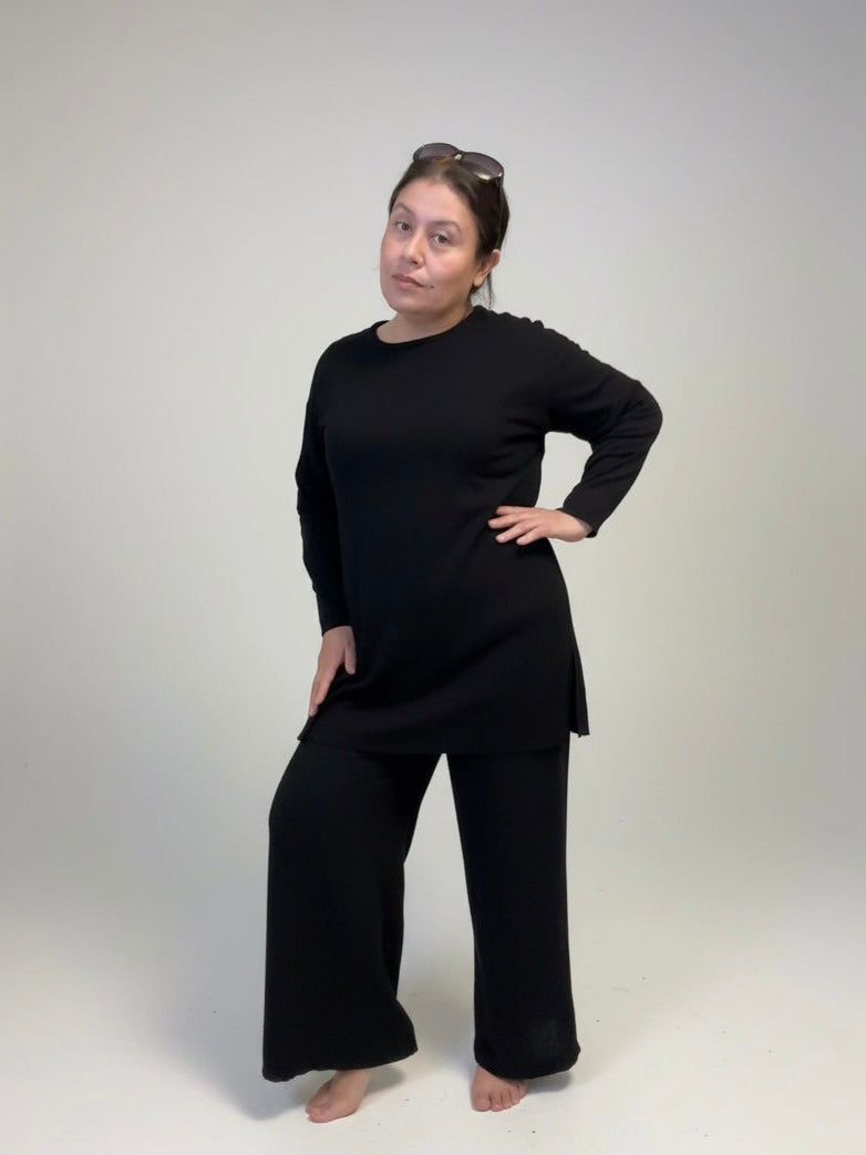 Wide Leg Linen Blend Pants With Pockets