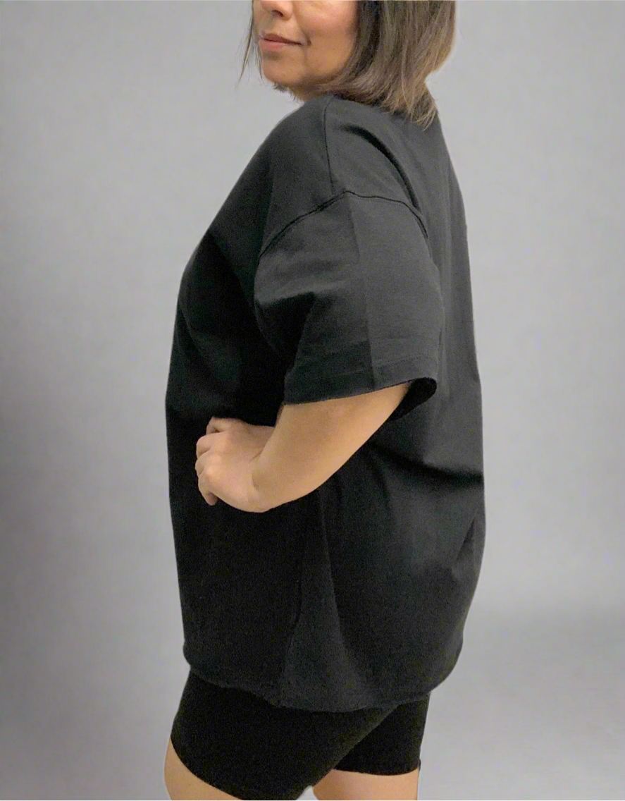 V-Neck Cotton Top & Biker Shorts Set