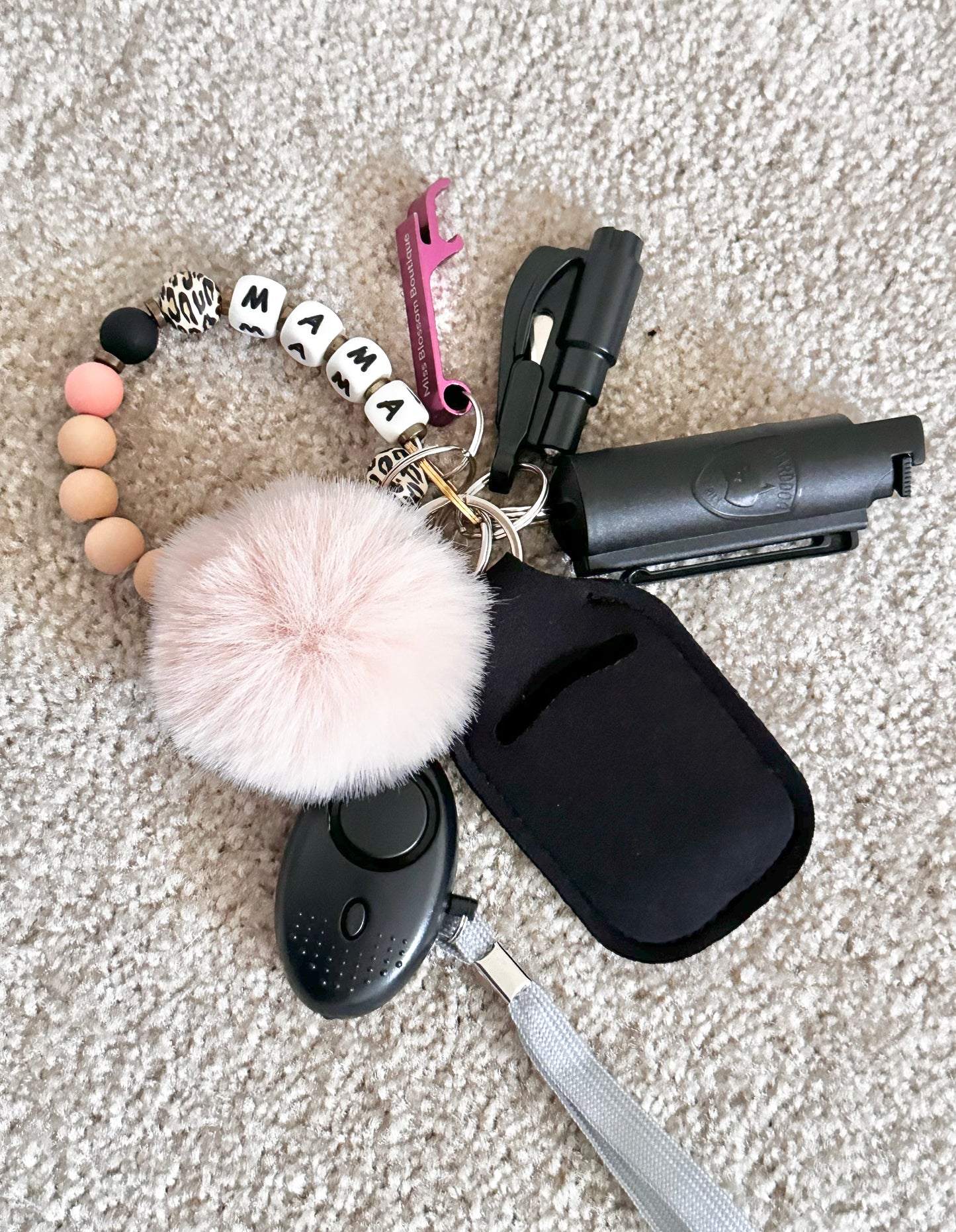 Mama Beaded Safety Keychain