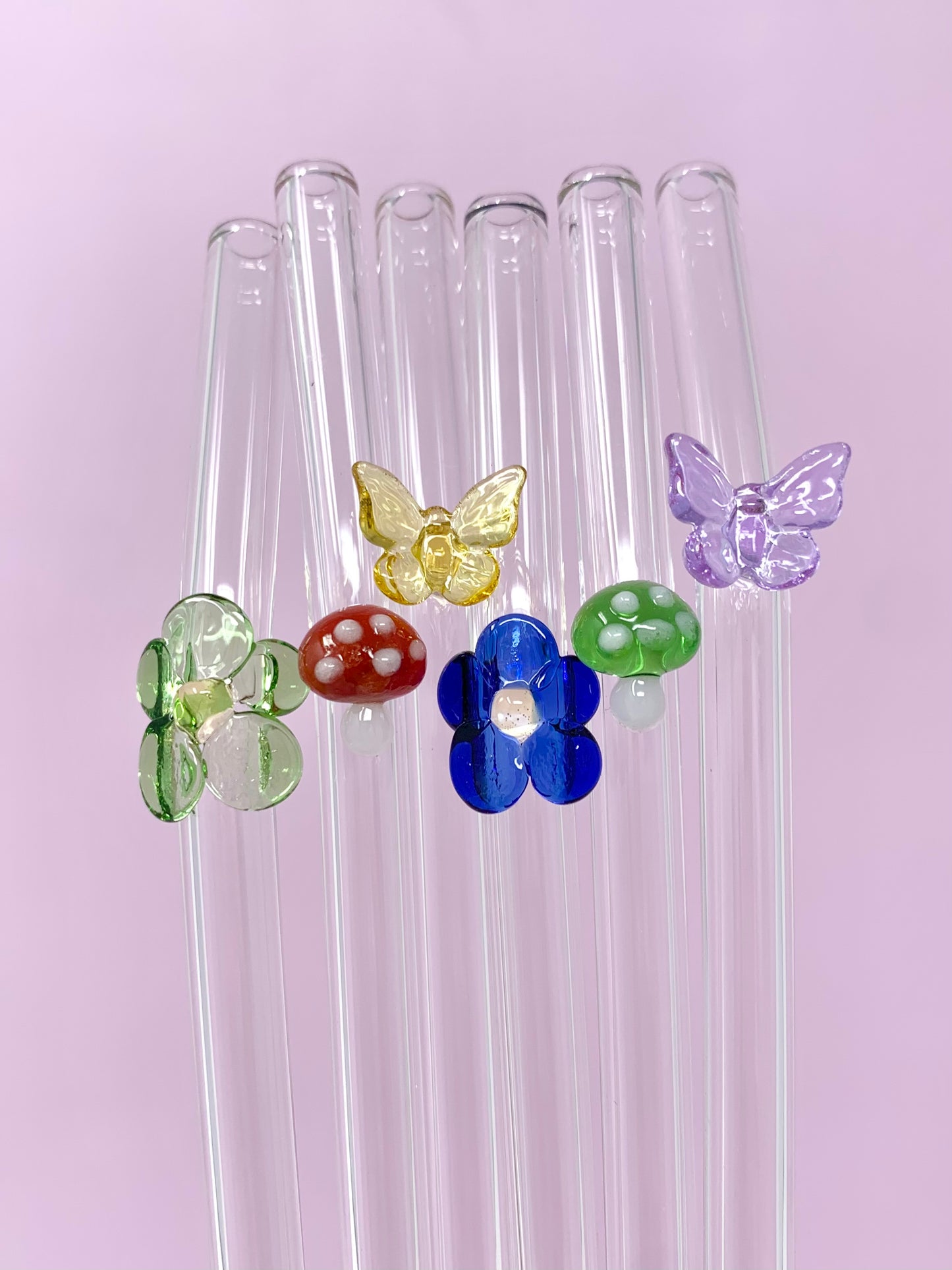 Spring Garden Glass Straws