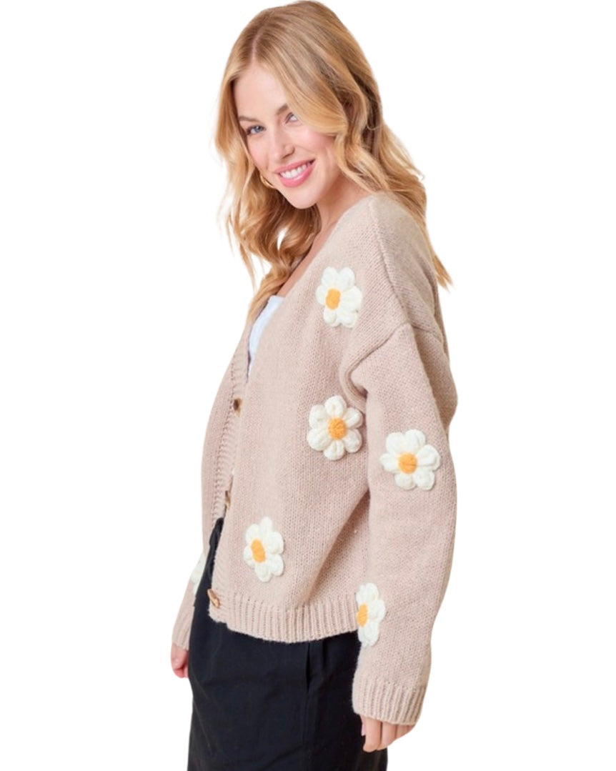 Bloom Daisy Embroidered Cardigan