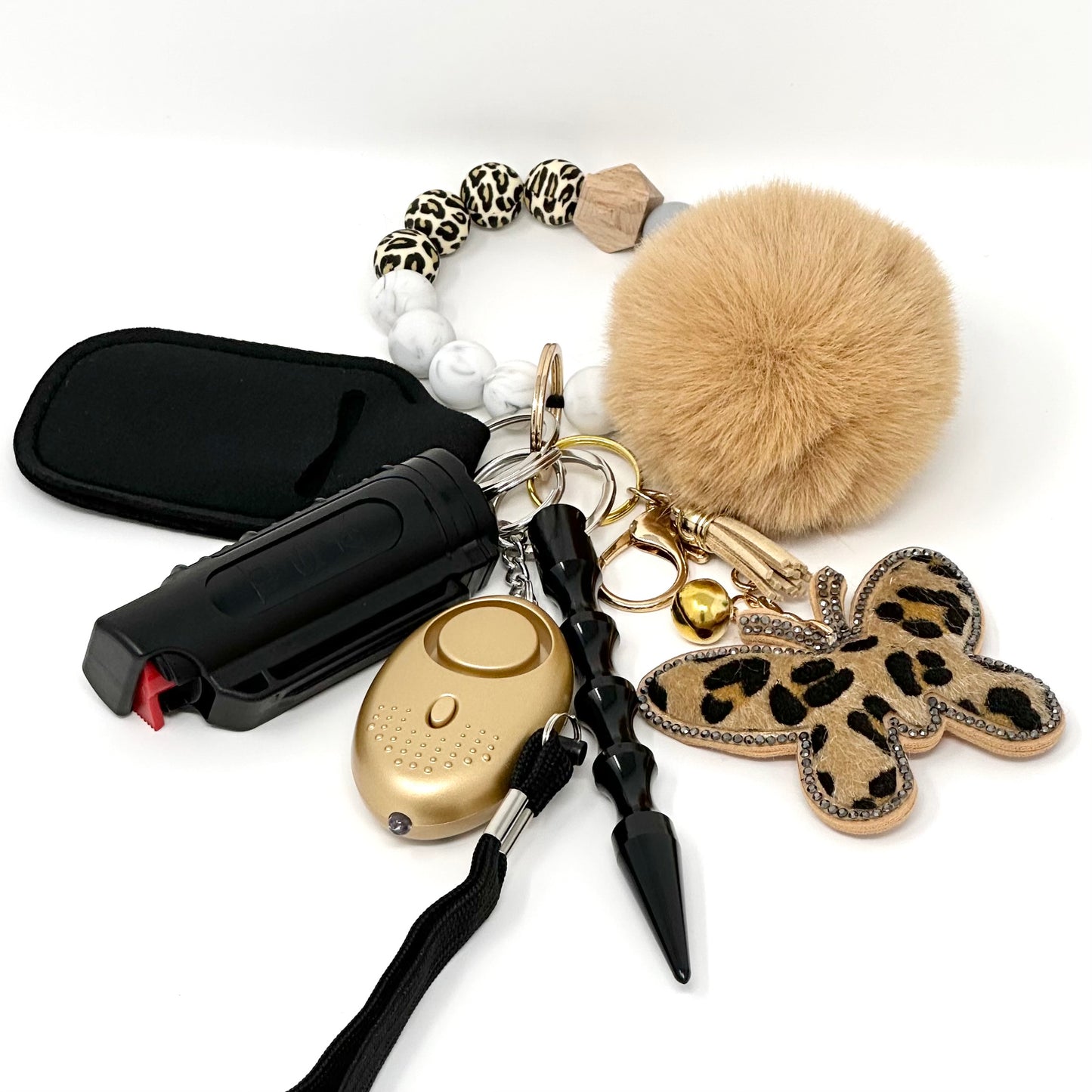 The Chic Print Beaded Safety Keychain