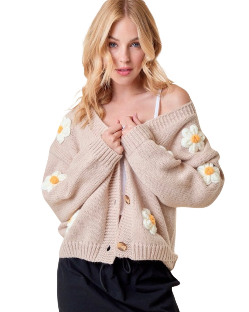 Bloom Daisy Embroidered Cardigan