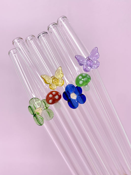 Spring Garden Glass Straws