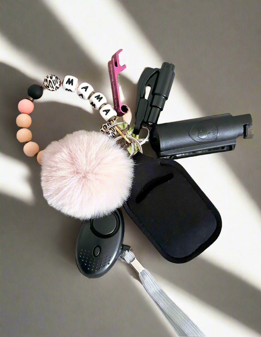 Mama Beaded Safety Keychain