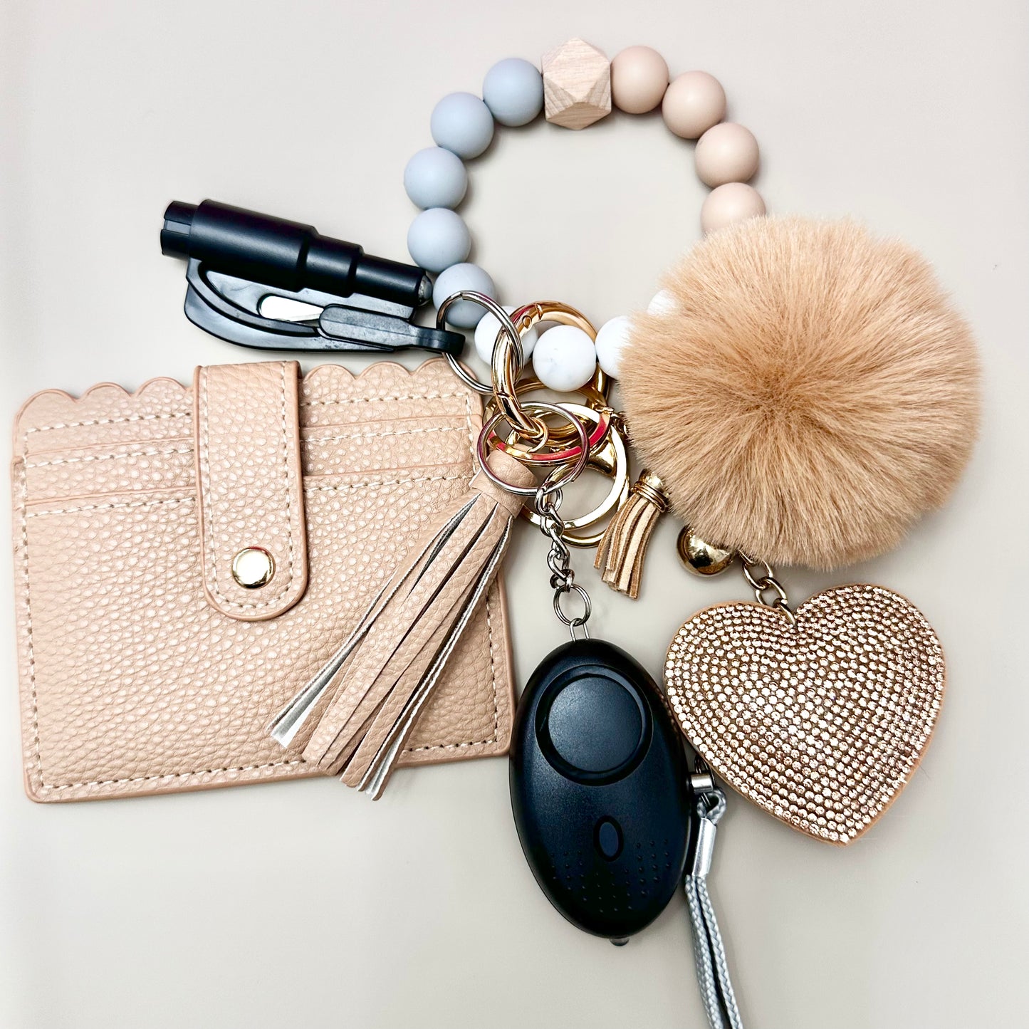 Beaded Wallet Safety Keychain